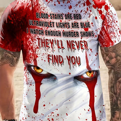 Men's Letter Print T Shirt 3D Digital Print Active Tee for Summer