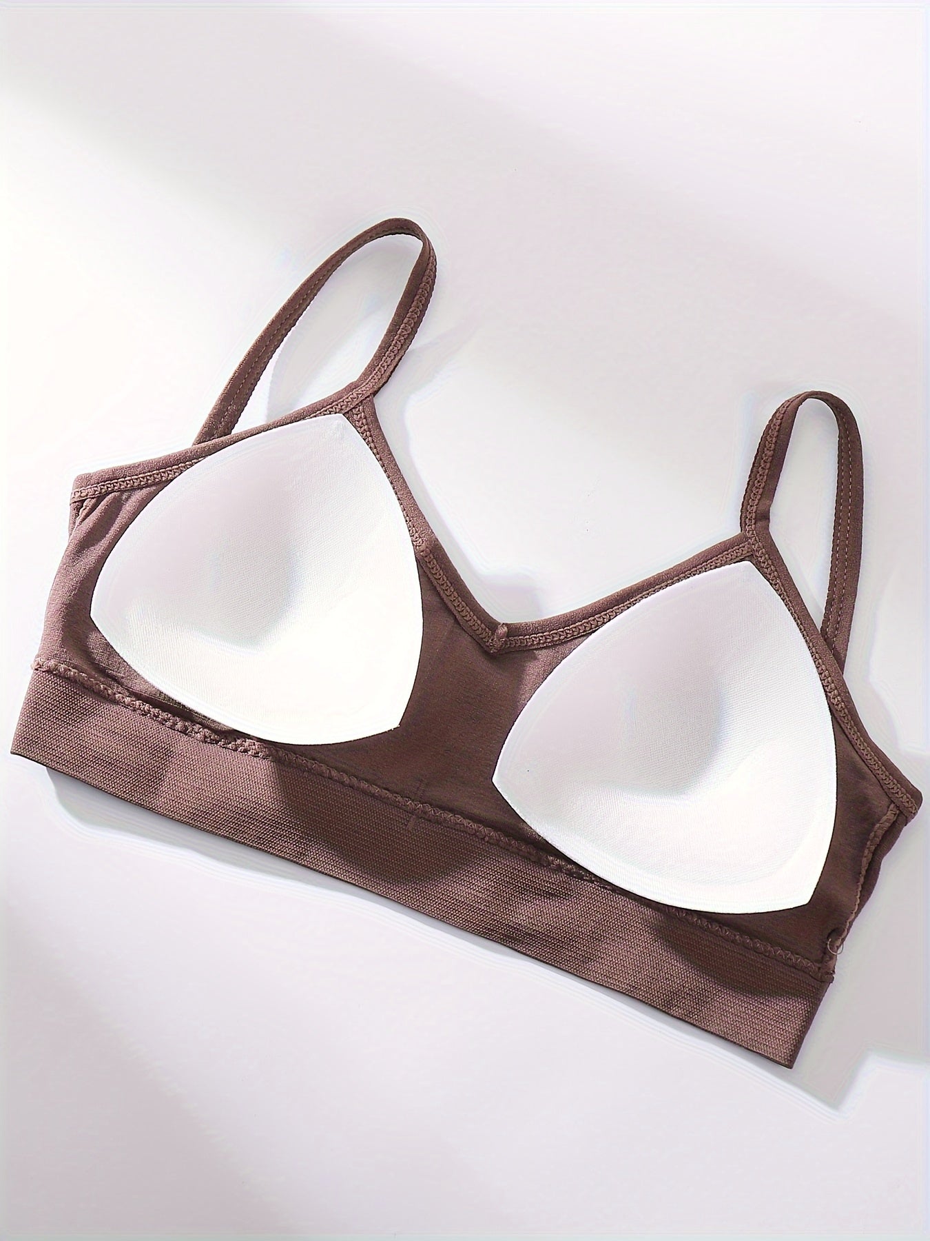 Solid Ribbed Cami Tops V Neck Sports Crop Top Women's Lingerie & Underwear