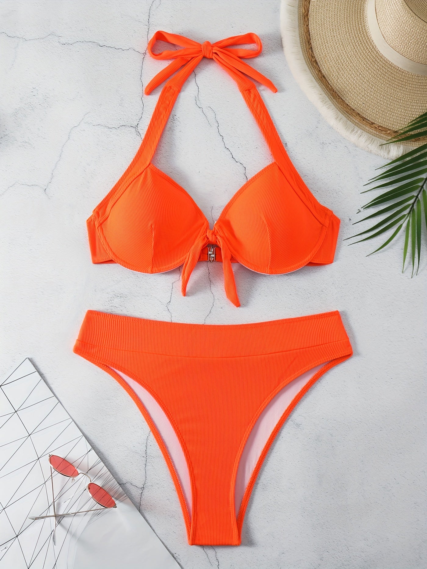 Halter Bra & Panty Swimsuit Set