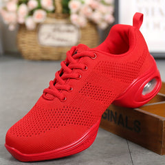 Women's Arch Support Lace-Up Dance Shoes with Air Cushion Mesh