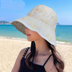 Lace Bucket Hat Wide Brim Sunshade Basin Hat UV Protection Fisherman Cap