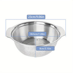 Stainless Steel Drain Basket with Handle for Vegetables, Fruits