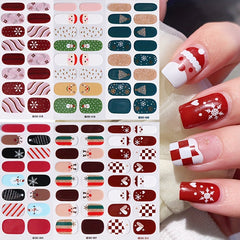 Christmas Nail Art Stickers Santa Reindeer Snowflakes Tree Designs Self Adhesi