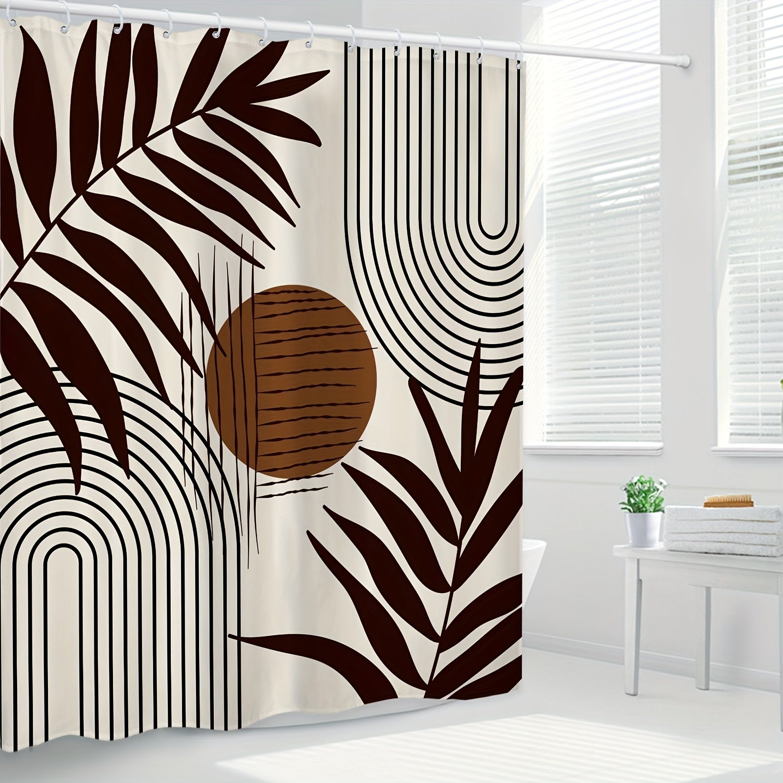 Abstract Leaf Pattern Shower Curtain 152x182cm