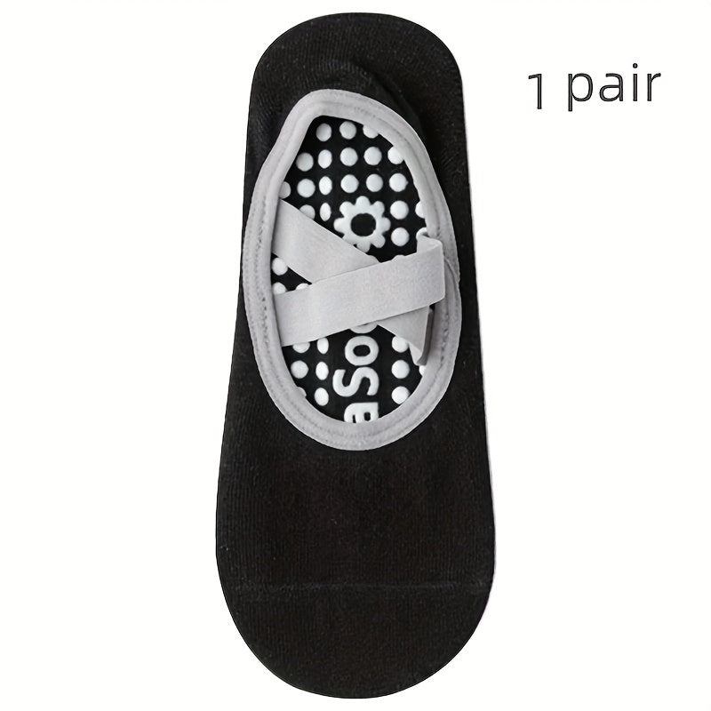 Professional Yoga Socks Cross Strap Non-Slip Silicone Gripper Socks