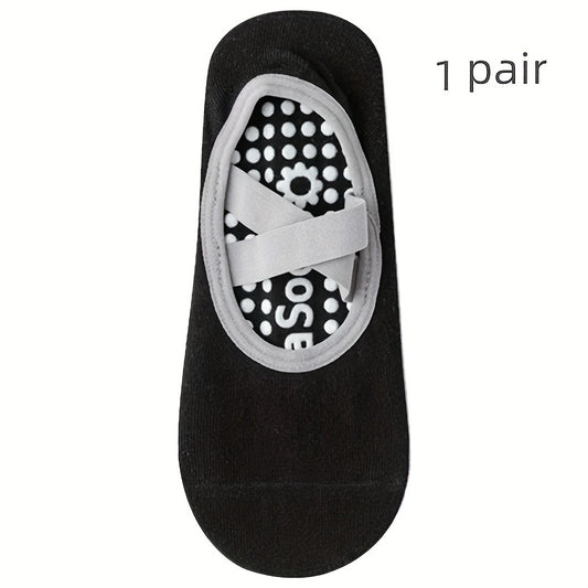 Professional Yoga Socks Cross Strap Non-Slip Silicone Gripper Socks