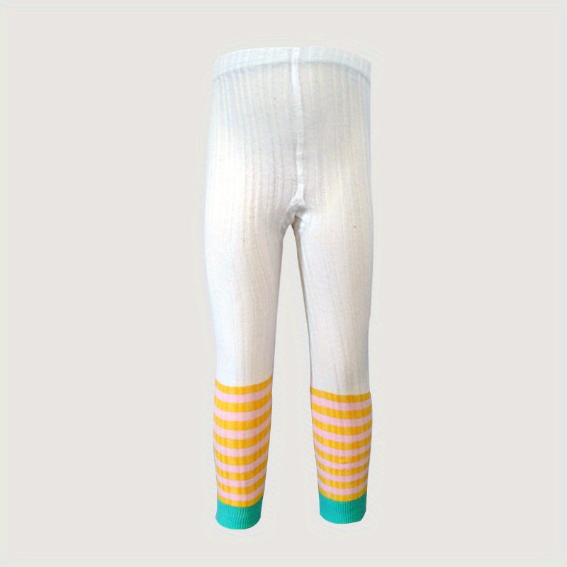 Girls Striped Leggings Comfortable Underlayer Pants For Kids