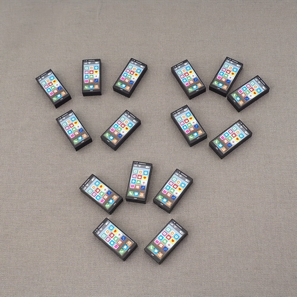 12pcs Modern Printed Phone Assembly Puzzle Toy Spare Parts for Man Figure Tools