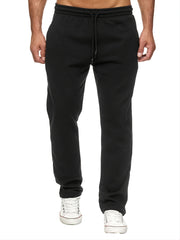 Men's Solid Fleece Loose Sports Pants - Small & Order Size Up