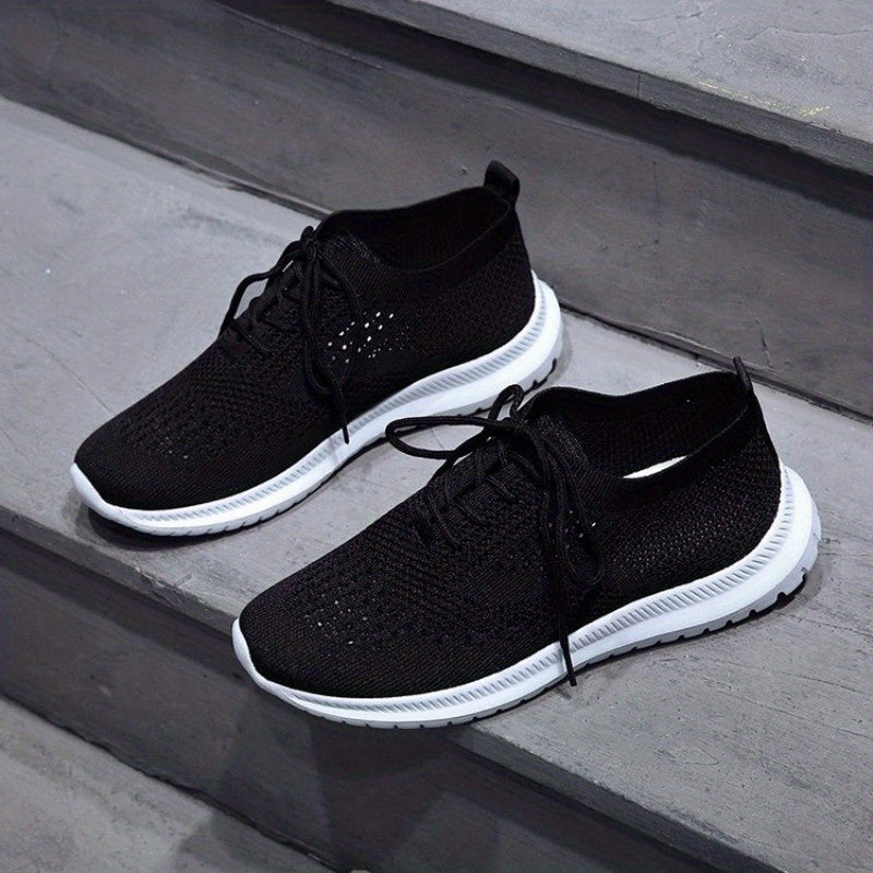 Women's Knitted Sports Shoes Breathable Low Top Sneakers