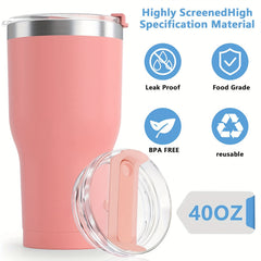 2pcs Reusable 40OZ Spill Proof Tumbler Covers for Coffee & Water Cups