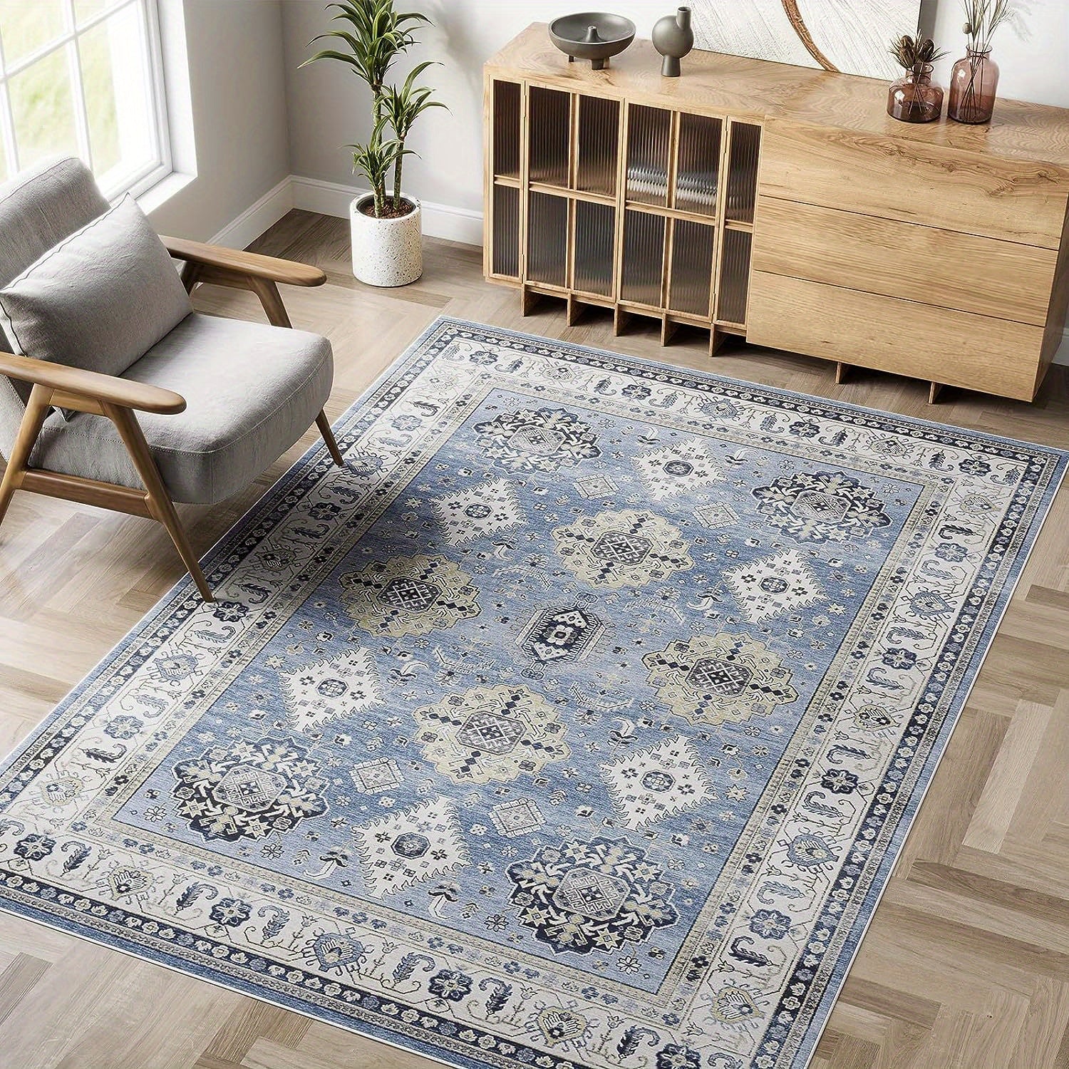 Vintage Stain Resistant Persian Rug for Living Room