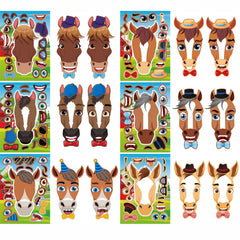 12pcs Elf Horse DIY Stickers for Holiday Party Decorations