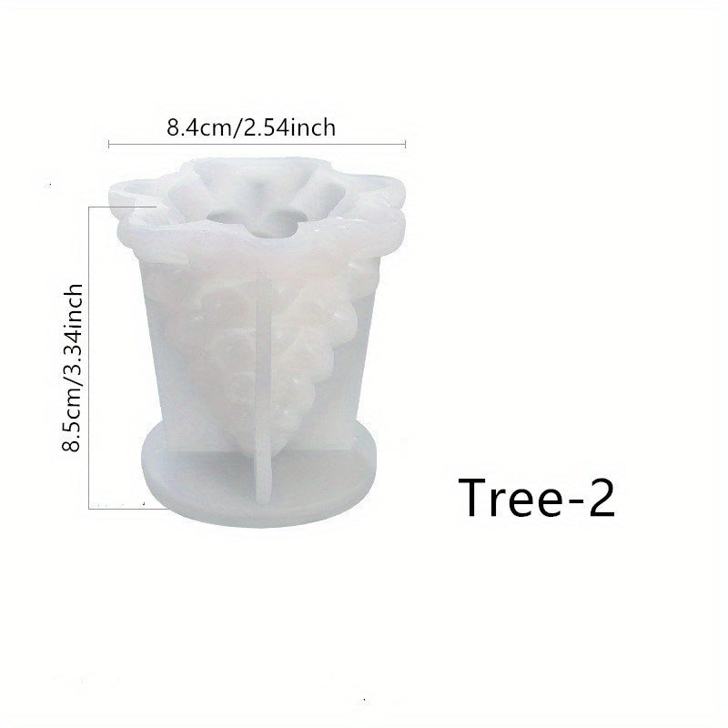 3D Christmas Tree Candle Mold Silicone Resin Xmas Candle Mold