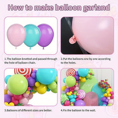 127pcs Candy Rainbow Balloon Arch Garland Set for Party