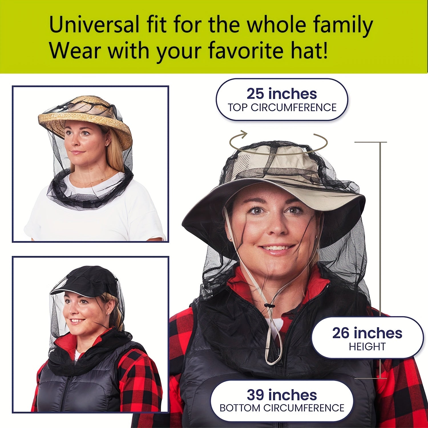 Protective Anti Mosquito Headgear for Outdoor Activities Breathable Mesh