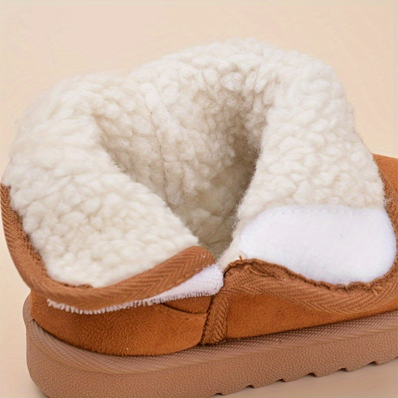 Boys' Non-Slip Snow Boots Soft Warm Plus Fleece Slip On Boots