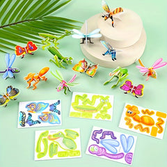 10pcs Cartoon Insect 3D Puzzle DIY Puzzle Party Small Gift Random Pattern
