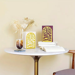 Rose Metal Bookends Desktop Storage Bookshelves