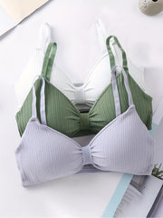 3pcs Girls Wrapped Chest Cami Vests Backless Tube Tops Push Up Bras