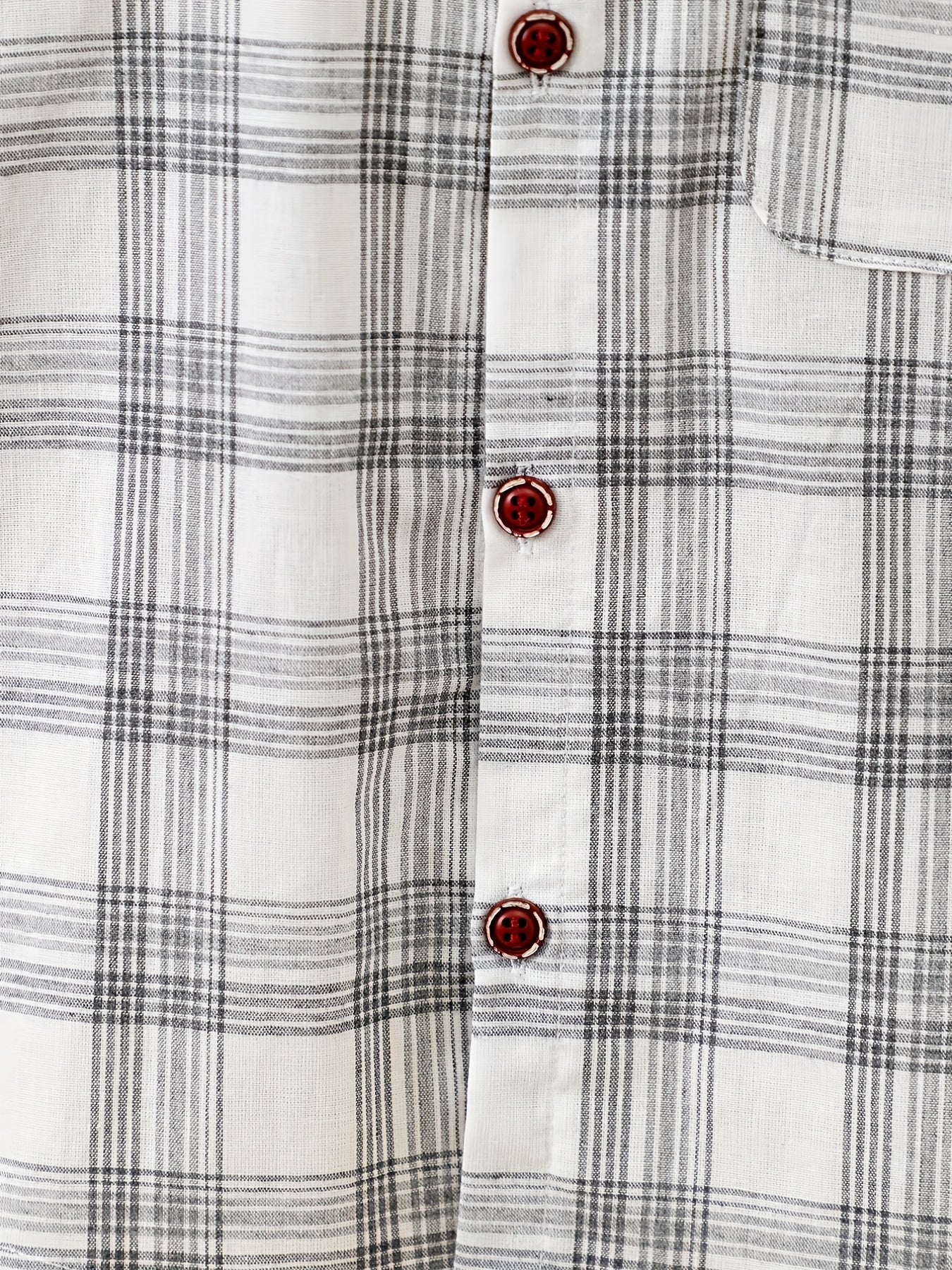 Baby Boys Plaid Short Sleeve Button-up Shirt for Summer
