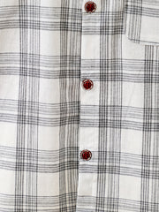 Baby Boys Plaid Short Sleeve Button-up Shirt for Summer