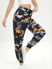 Drawstring Elastic Waist Casual Sports Pants Loose Fit Jogging Pants