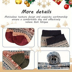 5 Pairs Geometric Pattern Mid Tube Socks, Women's Stockings