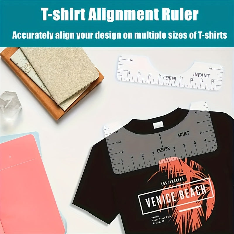 8pcs T Shirt Ruler Guide Vinyl Alignment Tool DIY Sewing Accessories