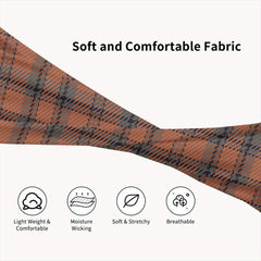 Men's Vintage Plaid Headband Non Slip Breathable Hairband Brown Plaid Pattern