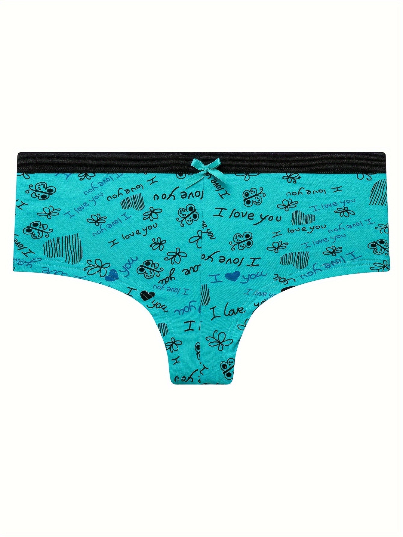 6pcs Heart Print Panties Comfy & Breathable Intimates Women's Lingerie