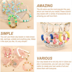 6000pcs 6mm Flat Clay Beads, 24 Colors, DIY Bracelet Making, Children's Gift