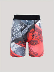 Men's Dollar & Diamond Print Boxer Stretch Swim Trunks Shorts