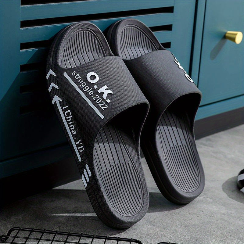 Men's Lightweight Non Slip Open Toe Quick Drying Slides