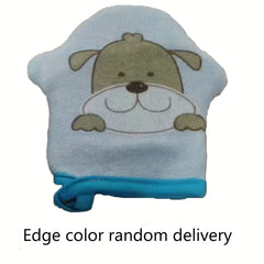 Baby Toddler Cartoon Gloves Bath Wipe Soft Sponge Bath Towel