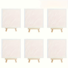 12pcs Easel Set with 6pcs 24x15 Canvas and 6pcs Pine Easel