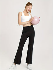 High Waist Yoga Flare Pants with Tummy Control and Pockets