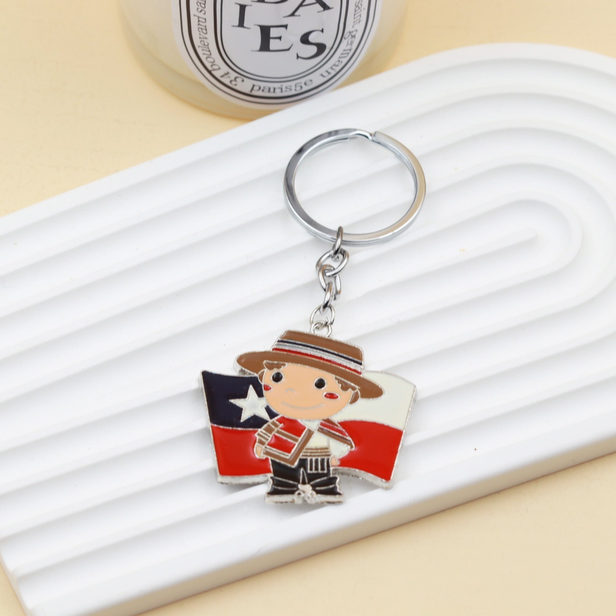 Cartoon Cowboy Keychain Enamel Alloy Backpack Ornament Key Holder