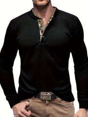 Men's Stretch Knit Long Sleeve Top for Fall Winter