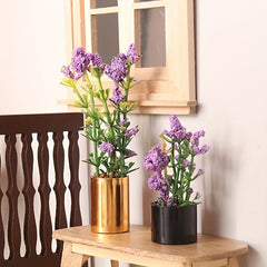 1/12 Dollhouse Purple Flower Potted Plant Bonsai Garden Decor Toy