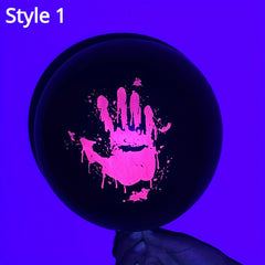 10pcs Halloween Fluorescent Balloon Pumpkin Bat Ghost Neon Latex Balloon