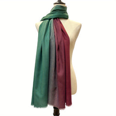 Gradient Cashmere Scarf Vintage Windproof Sunproof Shawl Casual