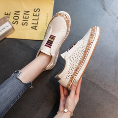 Women's Retro Flat Loafers Slip On Shoes Casual Outdoor Walking Shoes