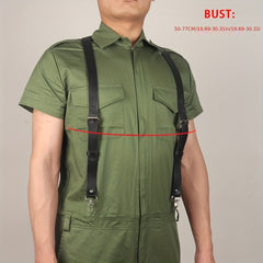 Men's Adjustable PU Leather Suspenders Belt