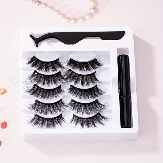 5 Pairs Magnetic Eyelashes and Eyeliner Set for Flawless Look