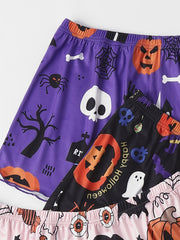 3 Pack Plus Size Y2K Halloween Pajama Bottoms Set: Pumpkin & Skull Print