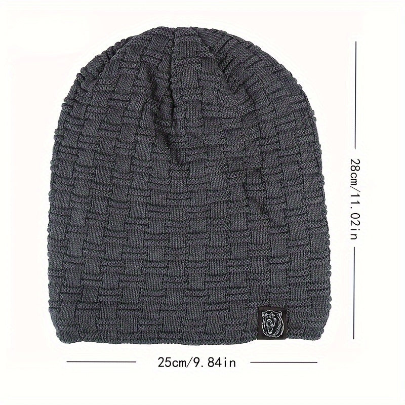 Winter Slouchy Hat Beanie Men Women Velvet Lining Thermal Outdoor