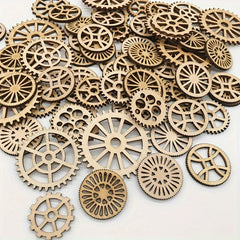 20 PCS DIY Mini Wooden Gears Set Mixed Shapes 26 50mm 1 1 97in