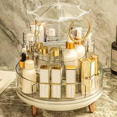 360 Rotating Makeup Organizer Spinning Cosmetic Storage Display Case