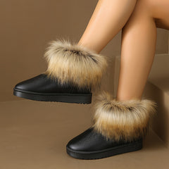 Women's Winter Thermal Furry Snow Boots Waterproof Non slip Ankle Boots
